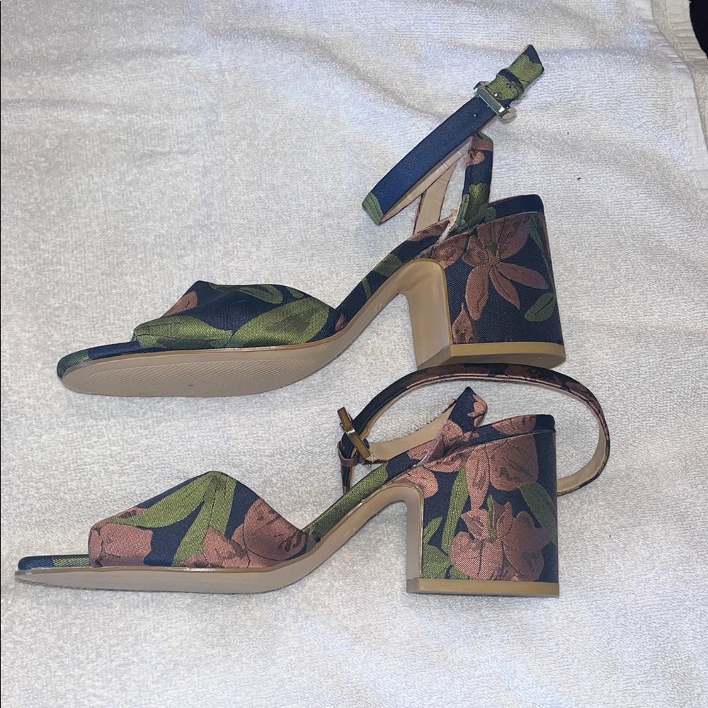 Zara Basic Collection block-heel ankle-strap flor… - image 5